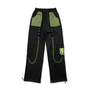 Gloomy Bear goth harajuku style vivid black and green pants